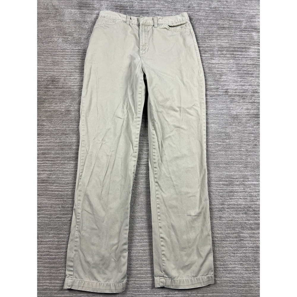 Vintage Old Navy Pants Womens 6 Beige Khakis 100% Cotton Flat Front Straight Leg